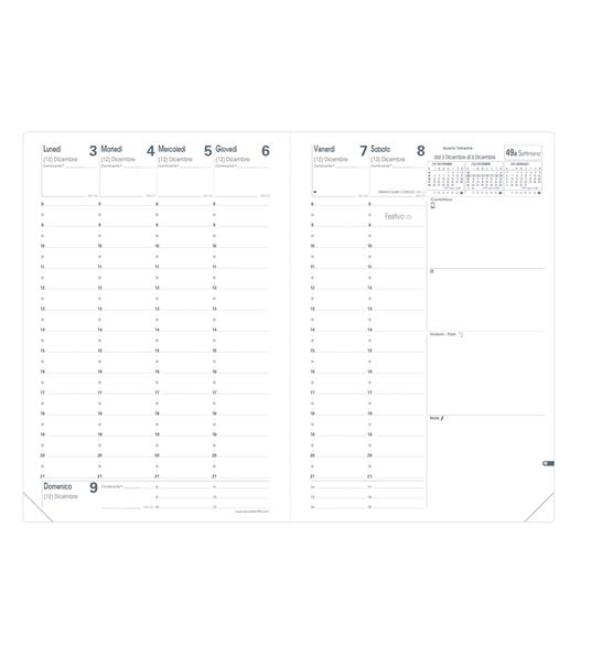 Agenda settimanale 2023, Quo Vadis, 13 mesi, MINISTRO, con rubrica IT, Impala nero - 16 x 24 cm - 2