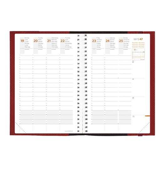 Agenda settimanale 2023, Quo Vadis, 13 mesi, TIME&LIFE LARGE, con rubrica ML, rosso, con elastico - 16 x 24 cm - 3