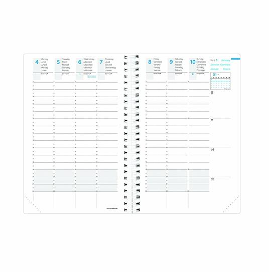 Agenda settimanale 2023, Quo Vadis, 13 mesi, TIME&LIFE LARGE, con rubrica ML, viola, con elastico - 16 x 24 cm - 7