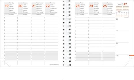 Agenda settimanale 2026, Quo Vadis, 13 mesi, Time&Life MEDIUM, con rubrica, multingue, nero, con elastico - 16 x 16 cm  - 5