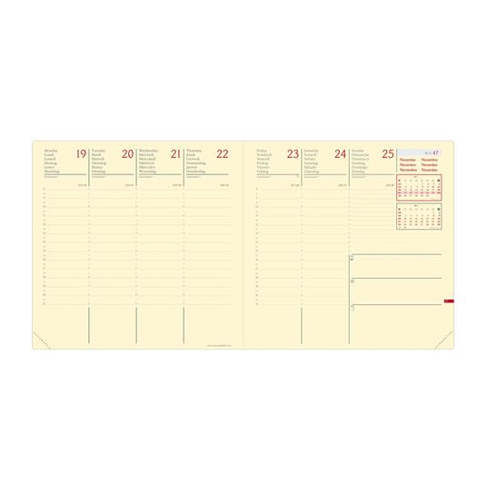 Agenda settimanale 2026, Quo Vadis, 13 mesi, Esecutivo PREST fas, multingue, Silk blu, con elastico - 16 x 16 cm  - 2