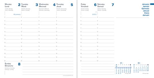 Agenda settimanale 2025, Quo Vadis, 13 mesi, Esecutivo, con rubrica, multingue, Equology rosso - 16 x 16 cm - 8