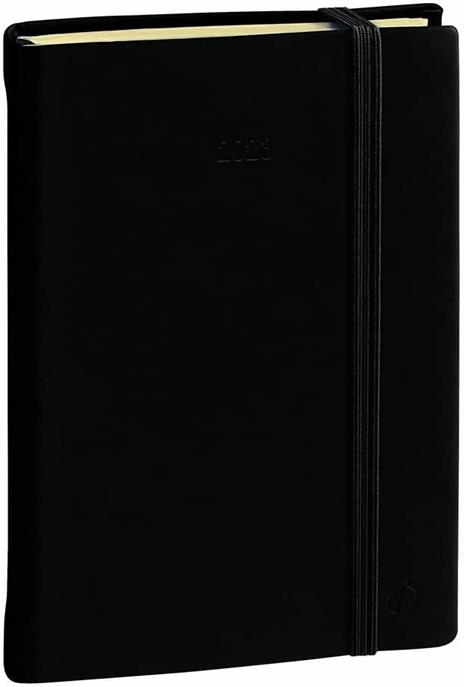 Agenda Giornaliera Quo Vadis 2023, 12 mesi, DAILY 21 PREST  ML Silk  nero elast.  - 13 x 21 cm