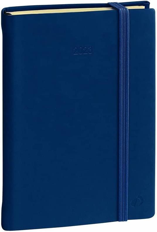 Agenda giornaliera 2025, Quo Vadis, 12 mesi, DAILY 24 PREST, multilingue, Silk, con elastico blu - 16 x 24 cm