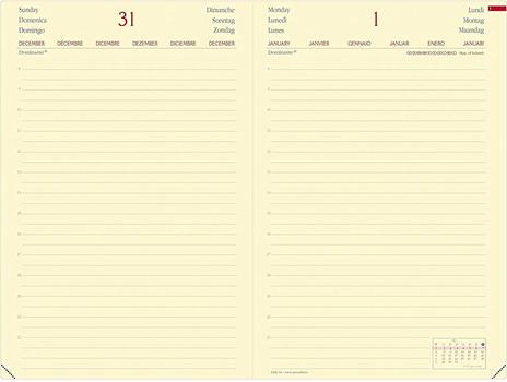 Agenda giornaliera 2025, Quo Vadis, 12 mesi, DAILY 24 PREST, multilingue, Silk, con elastico blu - 16 x 24 cm - 2