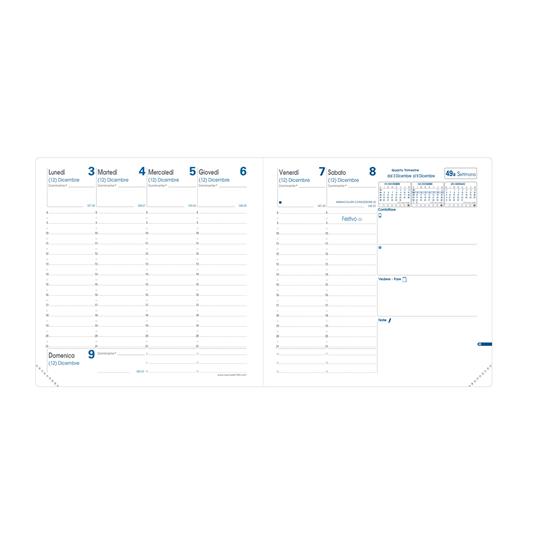 Agenda settimanale 2025, Quo Vadis, 13 mesi, Esecutivo, con rubrica, italiano, Club blu navy - 16 x 16 cm - 4