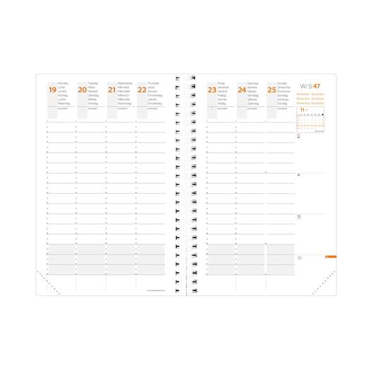 Agenda Settimanale Quo Vadis 2027, 13 mesi, Time & Life Pocket, multilingue, Cassandra kaki - 10 x 15 cm - 3