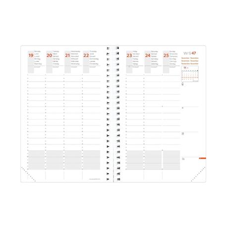 Agenda settimanale 2026, Quo Vadis, 13 mesi, Time&Life POCKET, con rubrica, rosa vermiglio, con elastico - 10 x 15 cm  - 2