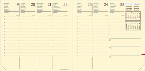 Agenda settimanale 2026, Quo Vadis, 13 mesi, Esecutivo PREST fas, multingue, Silk verde acqua, con elastico - 16 x 16 cm  - 2