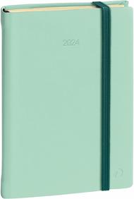 Agenda settimanale 2026, Quo Vadis, 13 mesi, Presidente PREST, multingue, Silk verde acqua, con elastico - 21 x 27 cm 