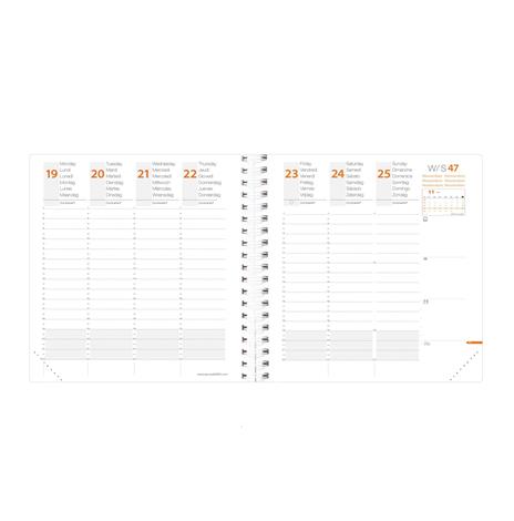 Agenda settimanale 2026, Quo Vadis, 13 mesi, Time&Life MEDIUM, con rubrica, argento, con elastico - 16 x 16 cm  - 2