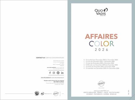Agenda Affari 2026 Quo Vadis, 13 mesi, settimanale, Pastel verde - 10 x 15 cm  - 5