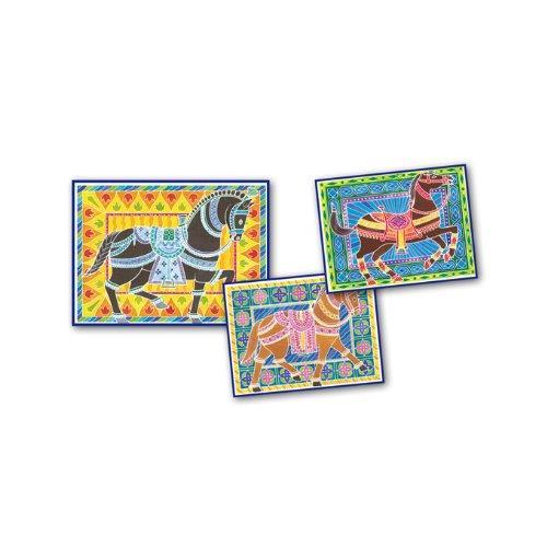 Sentosphere 3906090 - Set per dipingere con acquerelli e 3 Disegni da colorare, Tema: Cavalli - 3