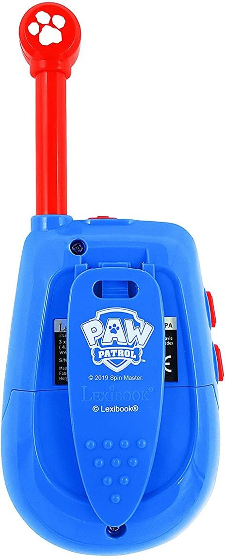 Paw Patrol La Squadra dei Cuccioli Chase Walkie Talkies digitali Portata 2km, Morse luminoso, Clip da cintura, Batteria, Blu/Rosso, TW25PA, Lexibook - 2