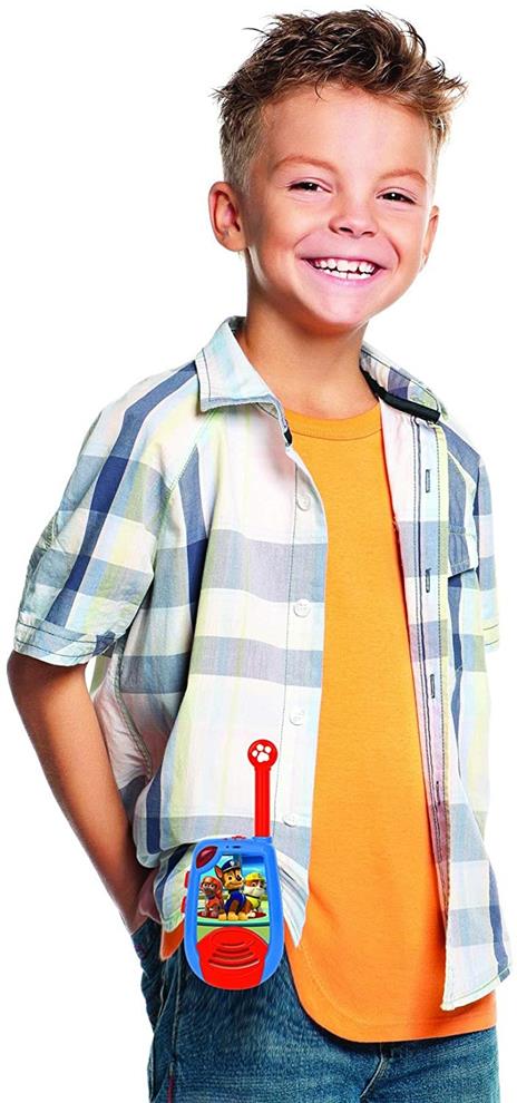 Paw Patrol La Squadra dei Cuccioli Chase Walkie Talkies digitali Portata 2km, Morse luminoso, Clip da cintura, Batteria, Blu/Rosso, TW25PA, Lexibook - 4