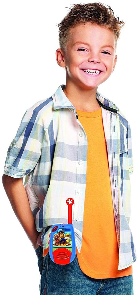 Paw Patrol La Squadra dei Cuccioli Chase Walkie Talkies digitali Portata 2km, Morse luminoso, Clip da cintura, Batteria, Blu/Rosso, TW25PA, Lexibook - 4