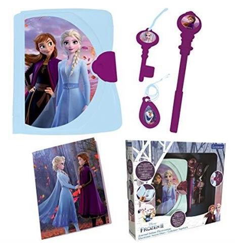 Lexibook Disney Frozen 2, Electronic Secret diaro con Luce e Suono, quaderno, Chiave Magica, Penna e Medaglione, Giocattolo per Ragazze Bambini, Blu/Viola - 2