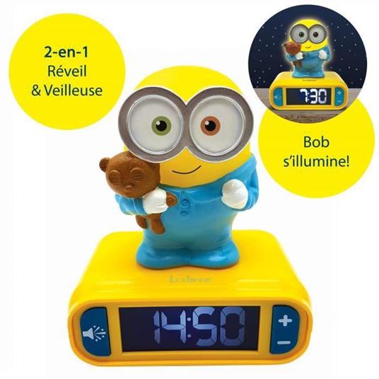 MINIONS Sveglia con luce notturna 3D ed effetti sonori LEXIBOOK - 2