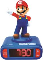 Sveglia digitale Nintendo Super Mario per Bambini con Snooze e Suoni, Orologio per Bambini, Colore Blu / Rosso - RL800NI