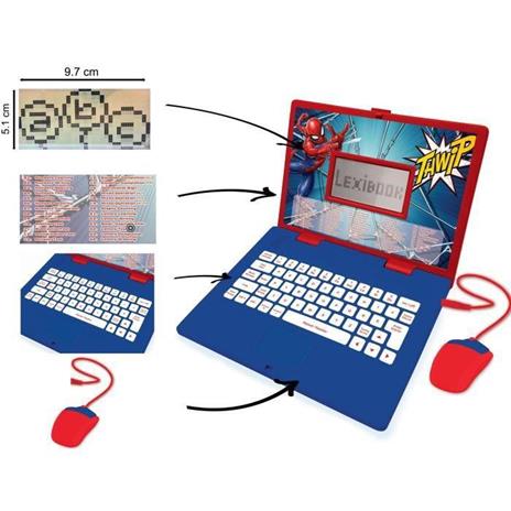 Computer educativo SPIDER-MAN bilingue (FR / EN) per bambini LEXIBOOK 124 attività - 2