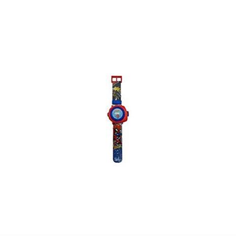 Lexibook Schermo Digitale per Orologio a proiezione regolabile 20 Immagini Spider Man per Bambini/Ragazzi Rosso e Blu