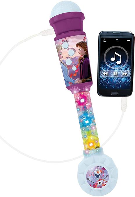 Lexibook- Disney Frozen Microfono Bambini, Giocattolo Musicale, Altoparlante Integrato, effeti Luminosi, Presa Cavo aux-in, Viola/Blu - 3