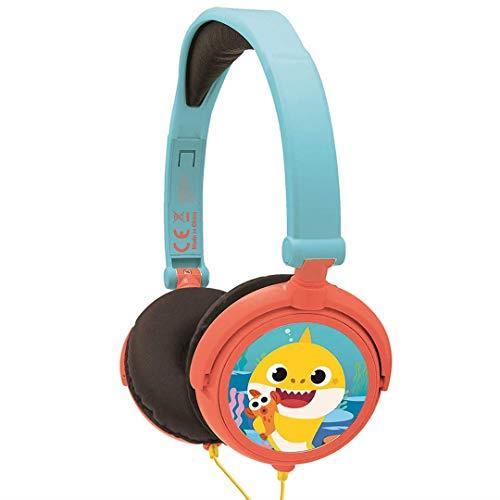 Lexibook Baby Shark Nickelodeon Cuffie Stereo, Alimentazione a Misura di Bambino, Pieghevole e Regolabile, Blu/Arancione