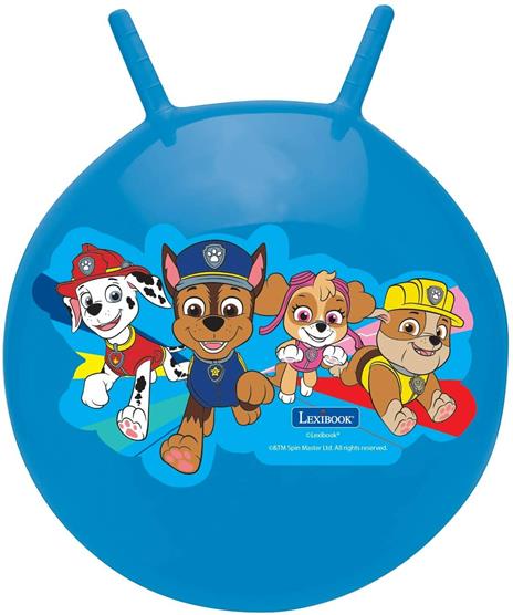 Lexibook Paw Patrol La Squadra dei Cuccioli Chase Palla cavalcabile gonfiabile, Pompa manuale inclusa, Plastica sicura e durevole, Blu, BG040PA