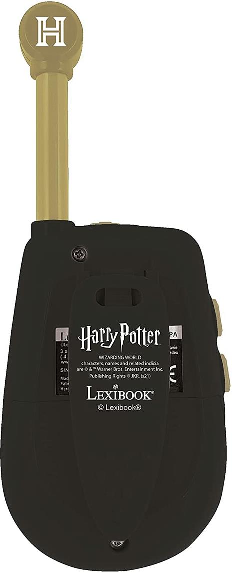 Lexibook Warner Harry Potter-Walkie-Talkies digitali per Bambini/Ragazzi-Portata 2km, Morse Luminoso, Clip da Cintura, Batteria, Nero/Oro, Colore - 2