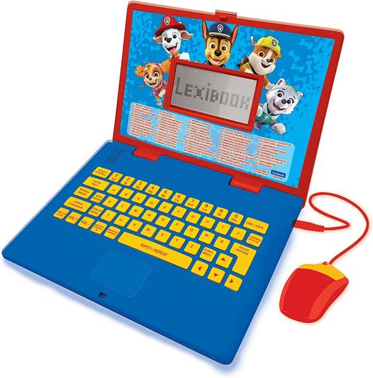 Lexibook Lexibook-JC598PAi5 Paw Patrol-Laptop educativo bilingue Italiano/Inglese Giocattolo per Bambini con 124 attività di apprendimento, Giochi e Musica con Chase e Marshal, Blu/Rosso, Colore