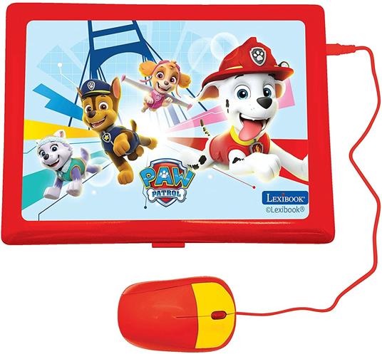 Lexibook Lexibook-JC598PAi5 Paw Patrol-Laptop educativo bilingue Italiano/Inglese Giocattolo per Bambini con 124 attività di apprendimento, Giochi e Musica con Chase e Marshal, Blu/Rosso, Colore - 2