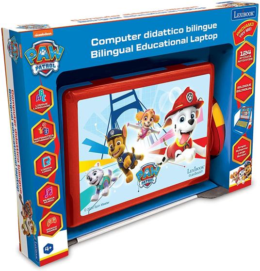 Lexibook Lexibook-JC598PAi5 Paw Patrol-Laptop educativo bilingue Italiano/Inglese Giocattolo per Bambini con 124 attività di apprendimento, Giochi e Musica con Chase e Marshal, Blu/Rosso, Colore - 3