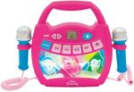 Lexibook- Disney Princess Lettore Musicale Karaoke Portatile per Bambini-micros, Effetti Luminosi, Bluetooth, Registrazione/Cambio vocale, batterie Ricaricabili, Rosa, MP320DPZ