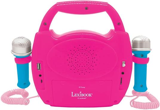 Lexibook- Disney Princess Lettore Musicale Karaoke Portatile per Bambini-micros, Effetti Luminosi, Bluetooth, Registrazione/Cambio vocale, batterie Ricaricabili, Rosa, MP320DPZ - 3