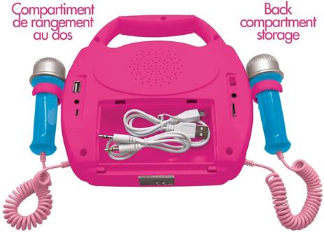 Lexibook- Disney Princess Lettore Musicale Karaoke Portatile per Bambini-micros, Effetti Luminosi, Bluetooth, Registrazione/Cambio vocale, batterie Ricaricabili, Rosa, MP320DPZ - 4