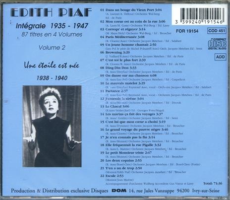 Edith Piaf vol.2 - CD Audio di Edith Piaf - 2