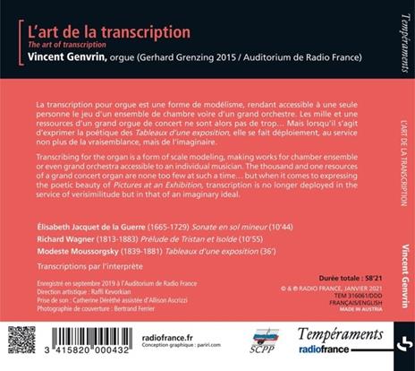 L'Art De La Transcription / Various - CD Audio di Vincent Genvrin - 2