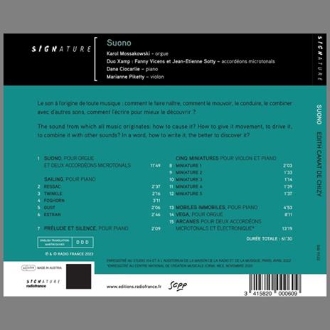 Edith Canat De Chizy. Suono - CD Audio di Karol Mossakowski - 2