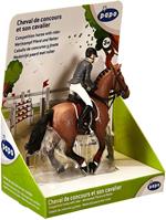 Papo 51561 - Cavallo da competizione con cavaliere, puledro e pony