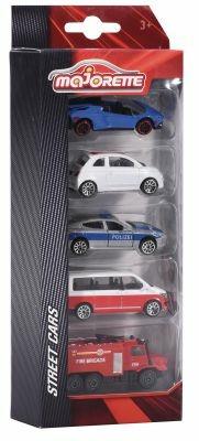 Majorette Set 5 pz Street e Utility, scala 1:64, cm. 7,5, con parti apribili, sospensioni, 4-asst. - 3