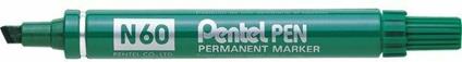 Marcatore permanente Pentel N60 verde punta a scalpello 3,9-5,5 mm