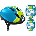 BLUE COMBO (casco + ginocchiere e gomitiere) SKIDS CONTROL