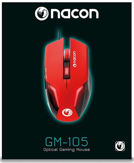 NACON Mouse Ottico 105 Rosso PC - 2