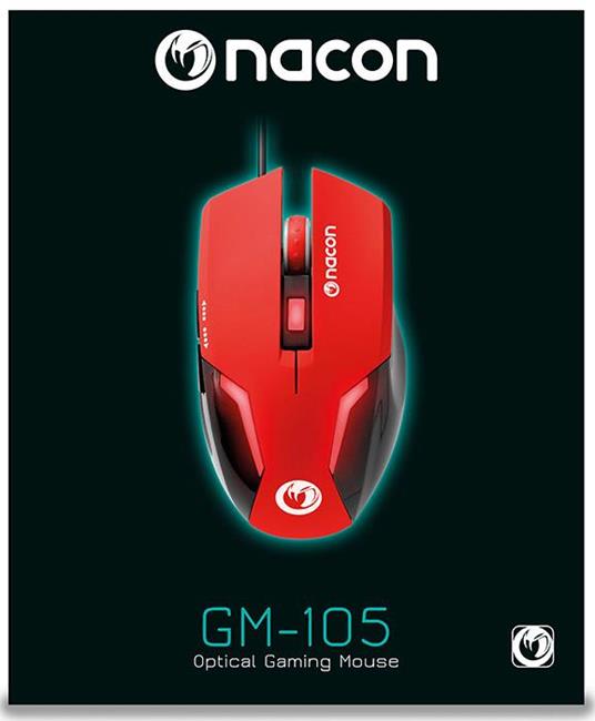 NACON Mouse Ottico 105 Rosso PC - 2