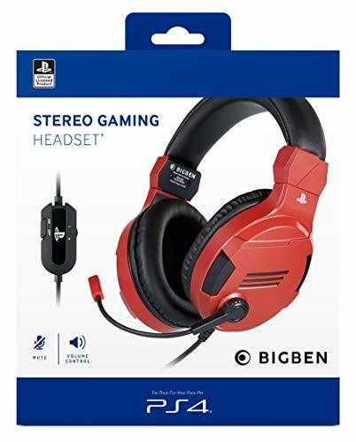 BigBen Interactive Cuffia Gaming con Licenza Ufficiale PS4 Rossa - PlayStation 4