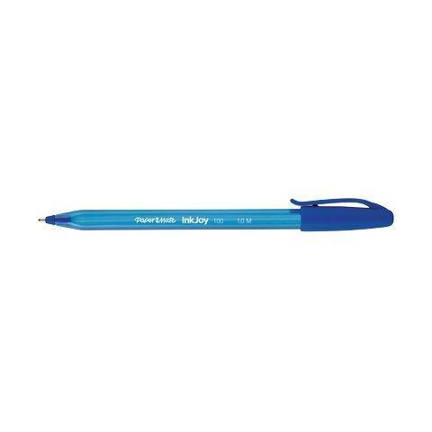 Penna Paper Mate InkJoy 100 blu punta 1 mm. Confezione da 50
