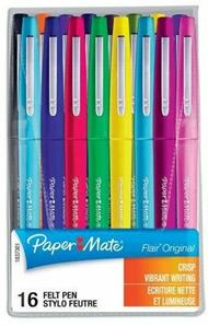 Penna con punta sintetica Flair Nylon Paper Mate punta 1 mm. Confezione 16 colori assortiti
