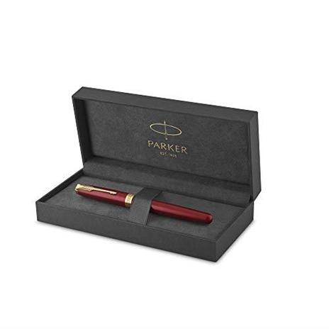 PARKER Sonnet penna roller, laccatura di colore rosso con finiture in oro, pennino sottile - Confezione regalo
