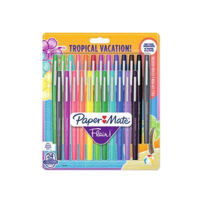 Papermate Flair Tropical Penna in gel con cappuccio Multicolore Medio 24 pezzo(i)