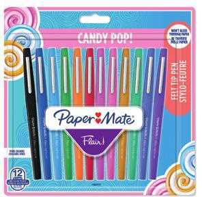 Cartoleria Penna Papermate Flair-Nylon Candy Pop Colori Assortiti - Blister da 12 Papermate